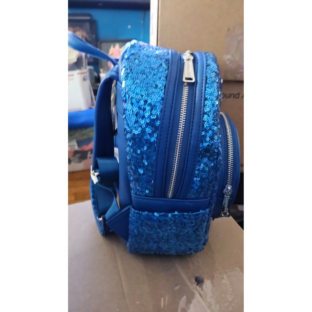 Loungefly Disney Beauty and the Beast Something There Blue Sequin Mini Backpack - Picture 3 of 3